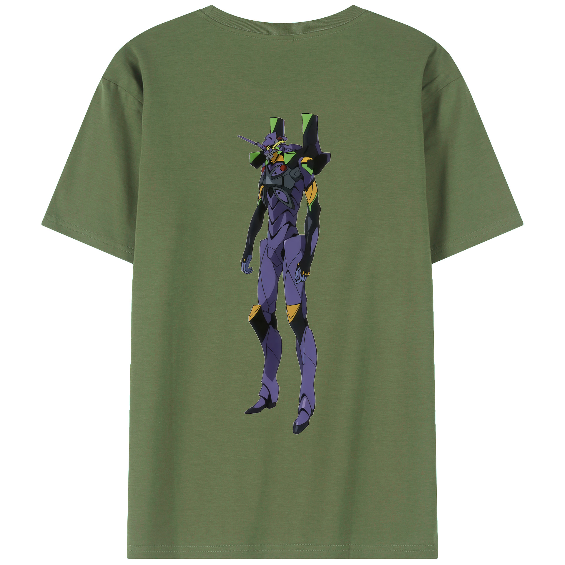 （画像用） EVA 新世紀エヴァンゲリオン 綿100％ メンズ半袖Tシャツ（バックプリント） 通気性